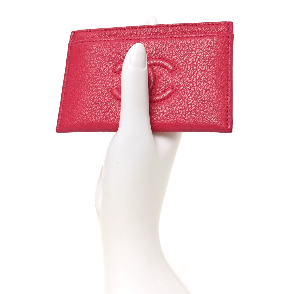 Goatskin Timeless CC  Holder Fuchsia