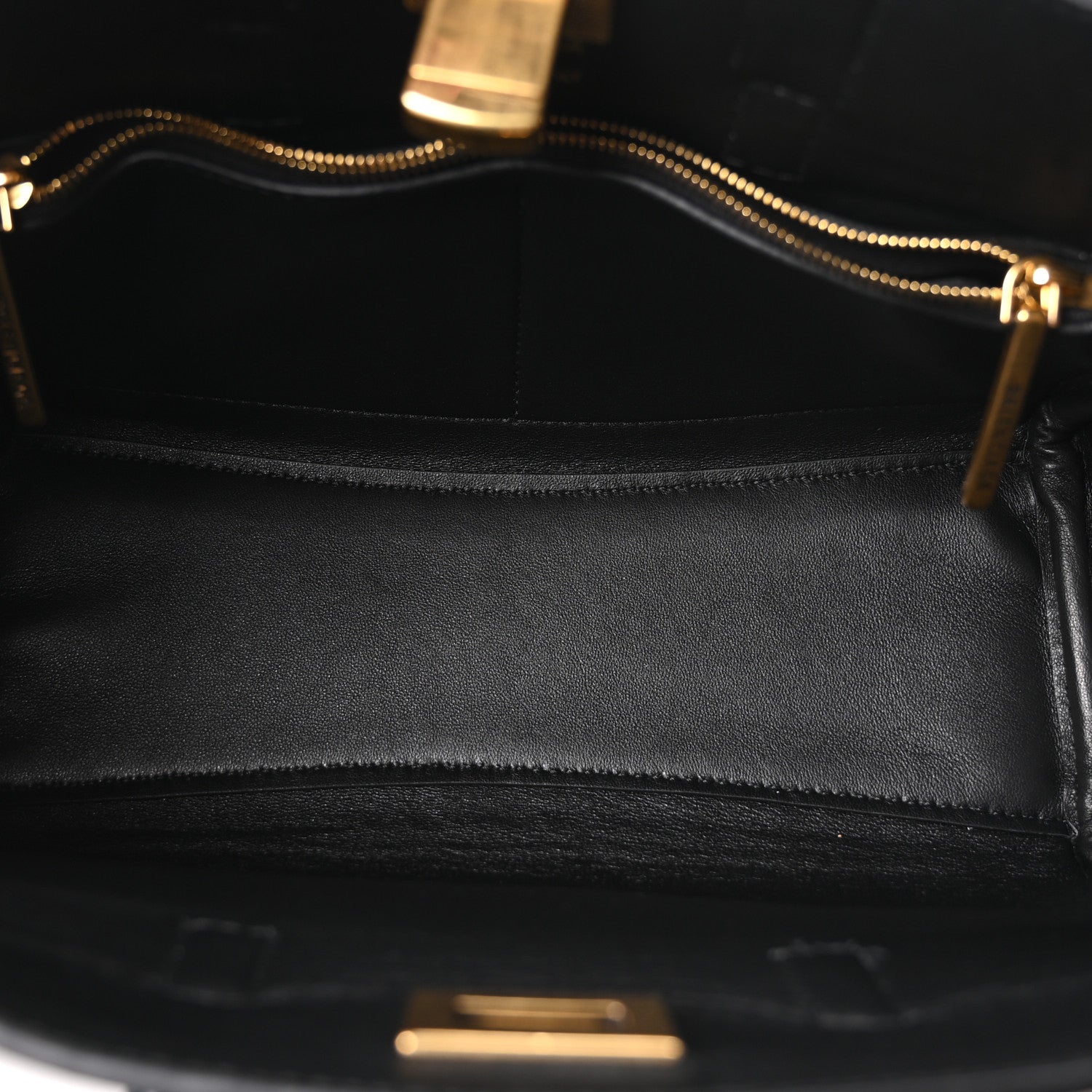 Calfskin Crocodile Embossed Mini Bel Air Carry All Bag Black