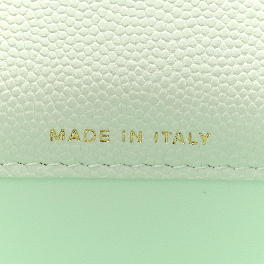 Caviar Quilted Retro Twist Top Handle Clutch Light Green
