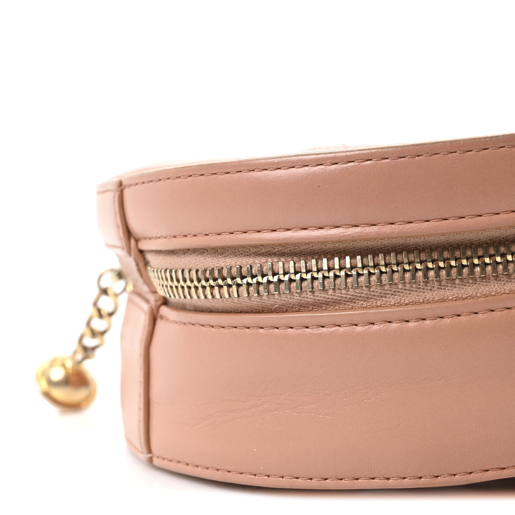 Calfskin Round As Earth Evening Bag Beige