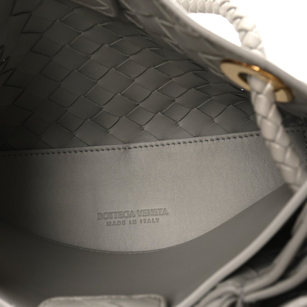 Nappa Intrecciato Small Andiamo Shoulder Bag Sterling