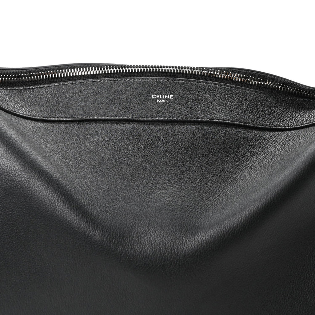 Supple Calfskin Large Romy Shoulder Bag Black