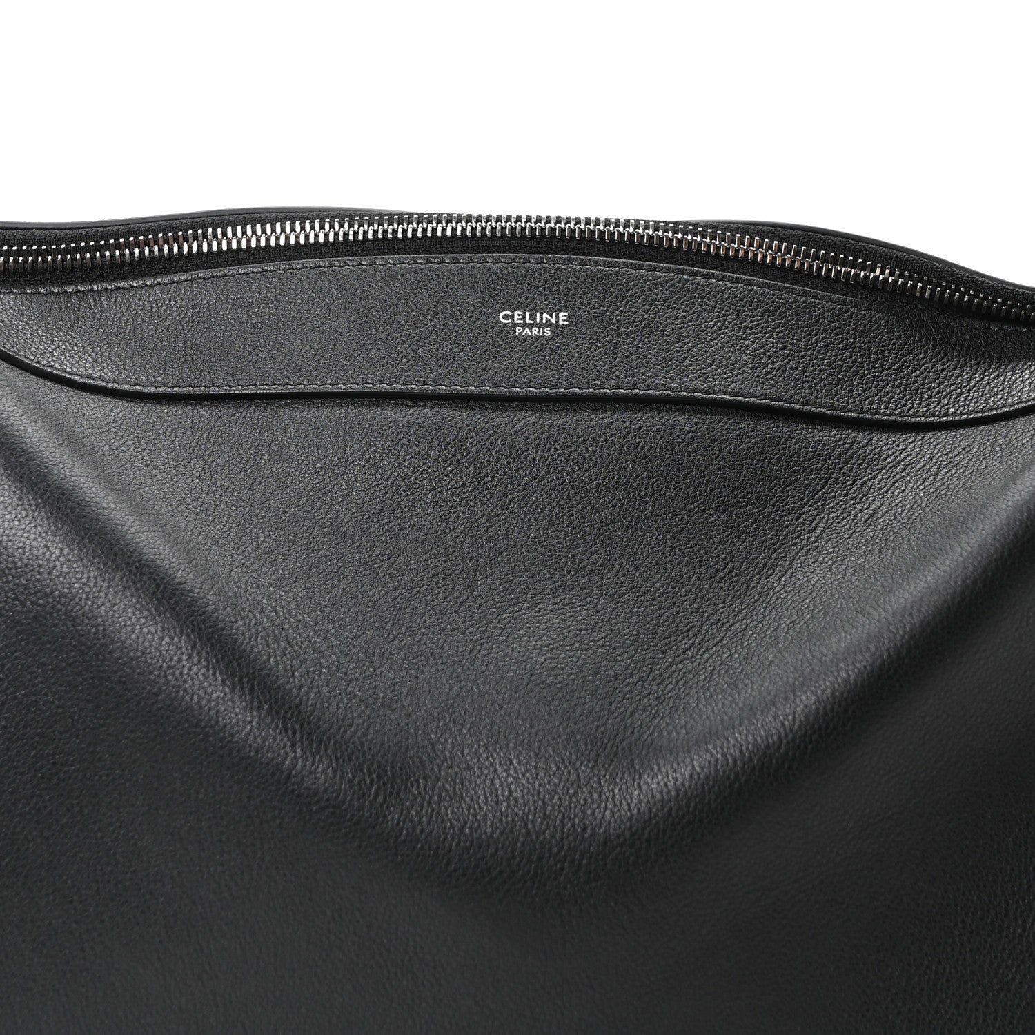 Supple Calfskin Large Romy Shoulder Bag Black