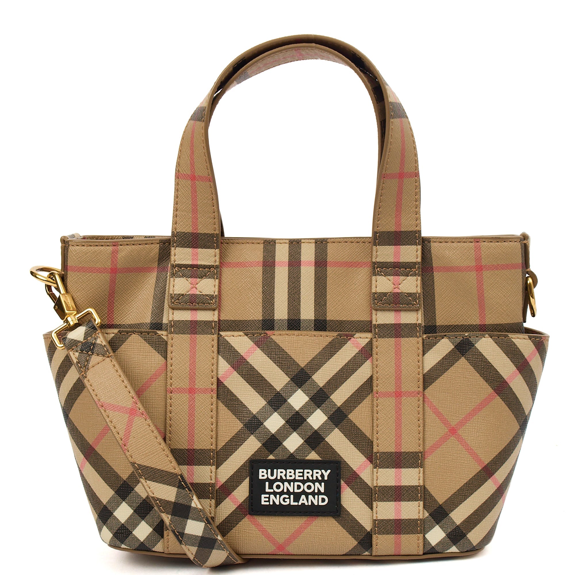 Burberry Tote Vintage Check and Leather Cross Body - Small in Nova Check, Leather