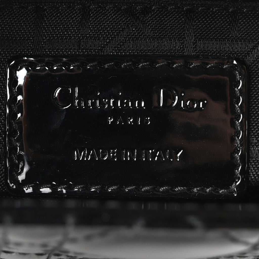 Patent Cannage Mini Lady Dior Black