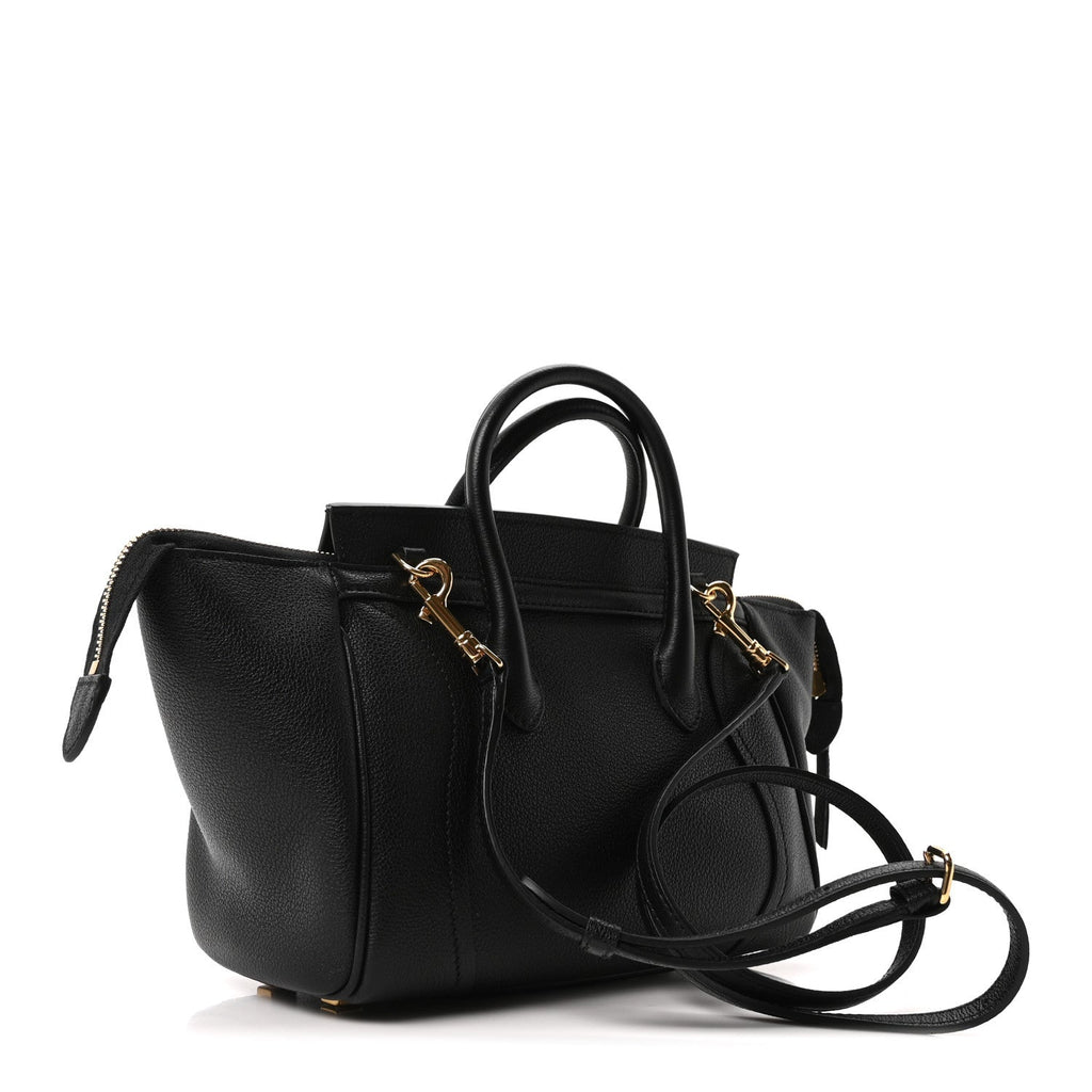 Grained Calfskin Little New Luggage Black