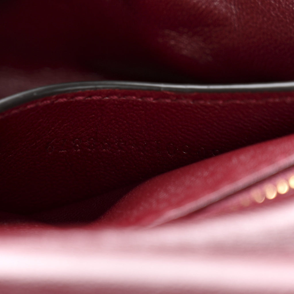 Lambskin Mini GG Milano Top Handle Shoulder Bag Rosso Ancora
