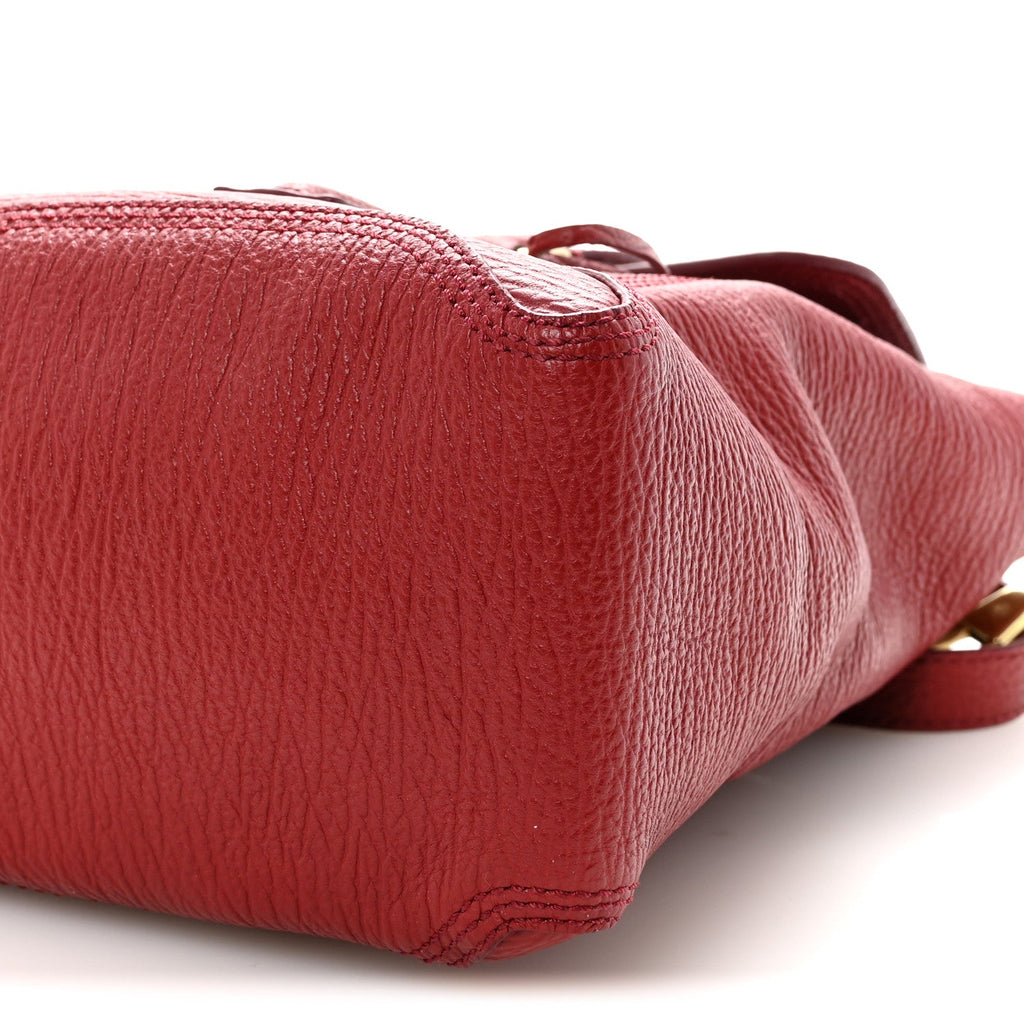Textured Calfskin Medium Pashli Satchel Crimson