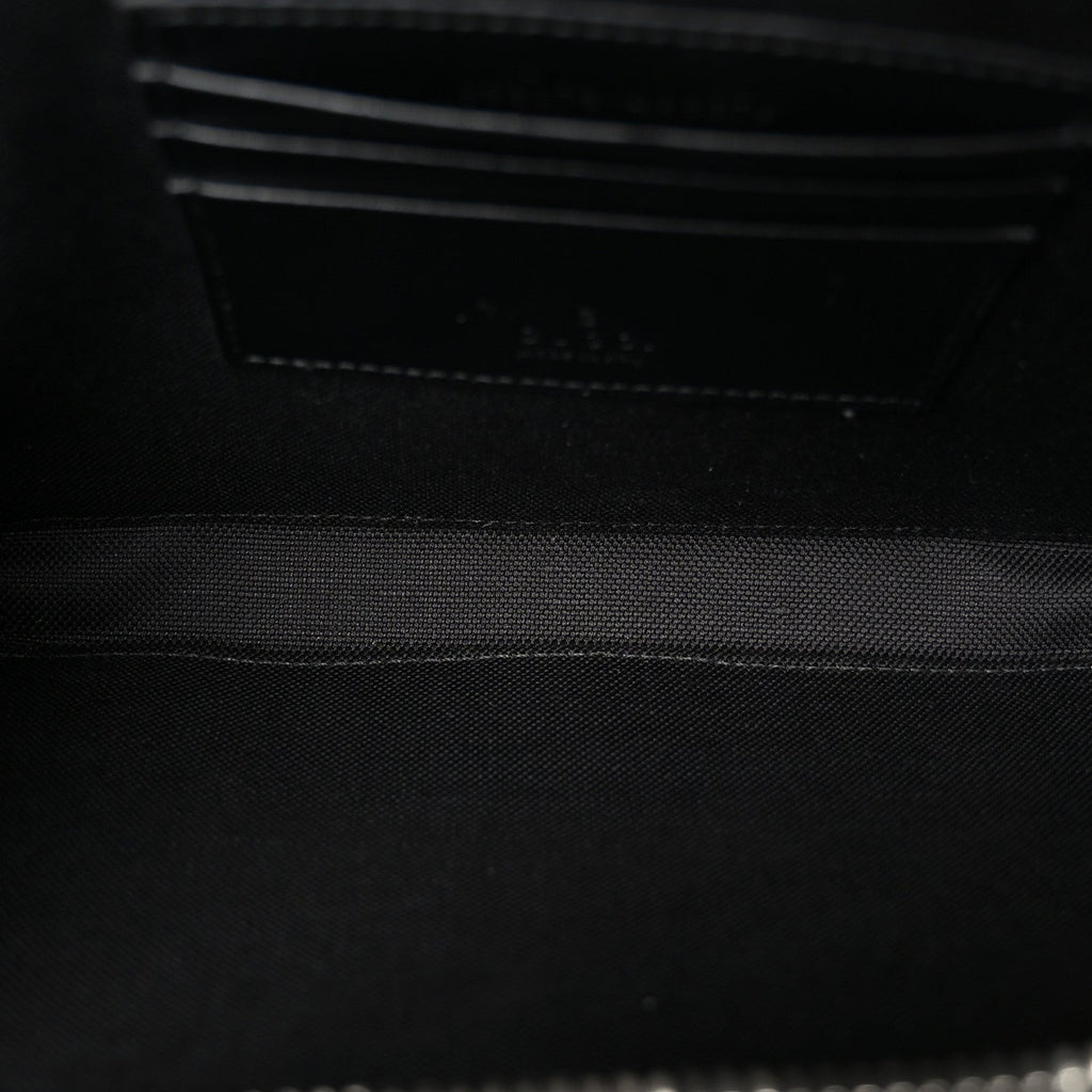 GG Supreme Monogram Calfskin Web Medium Messenger Bag Black Grey