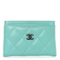 Lambskin Quilted  Holder Turquoise