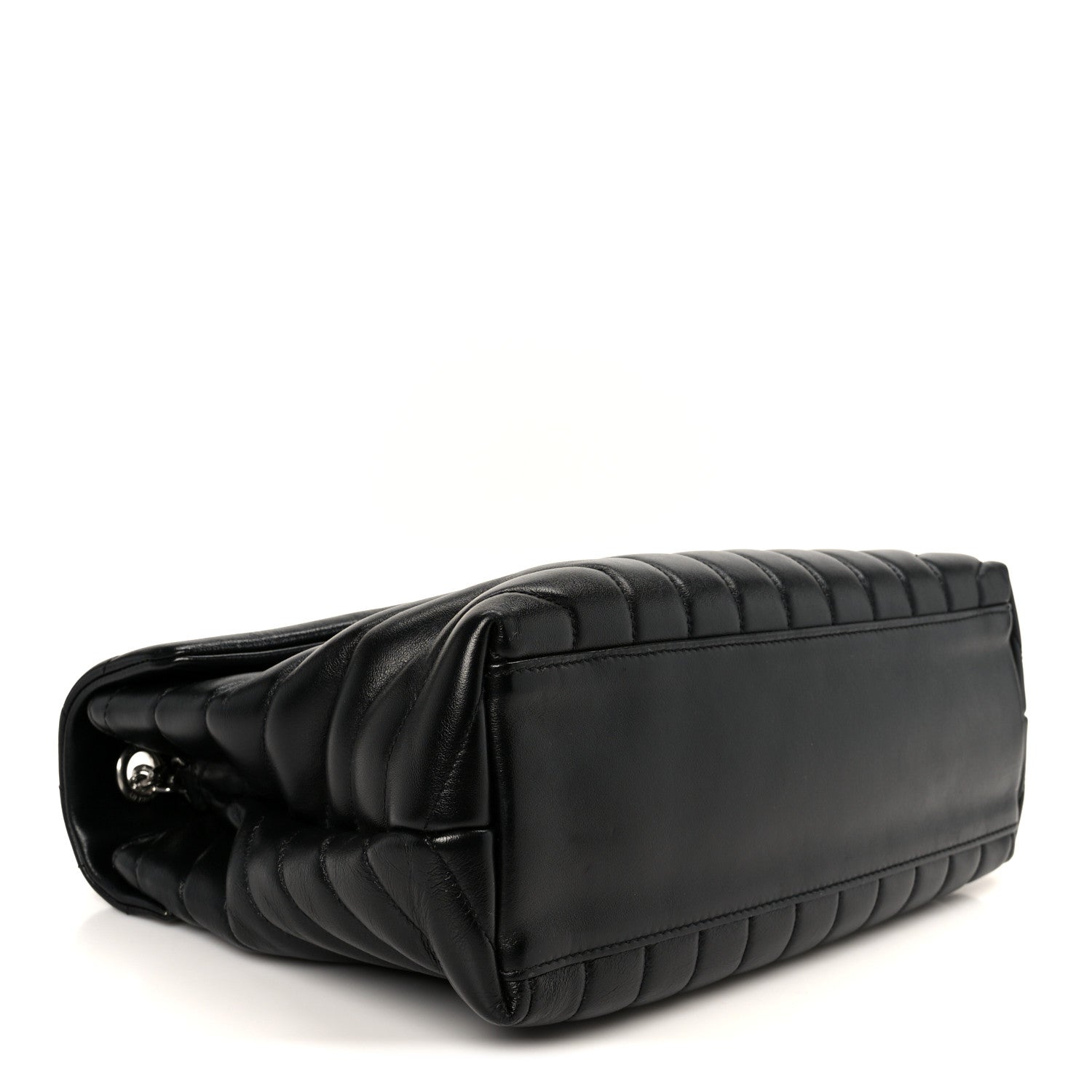 Calfskin Y Quilted Monogram Medium Loulou Chain Satchel Black