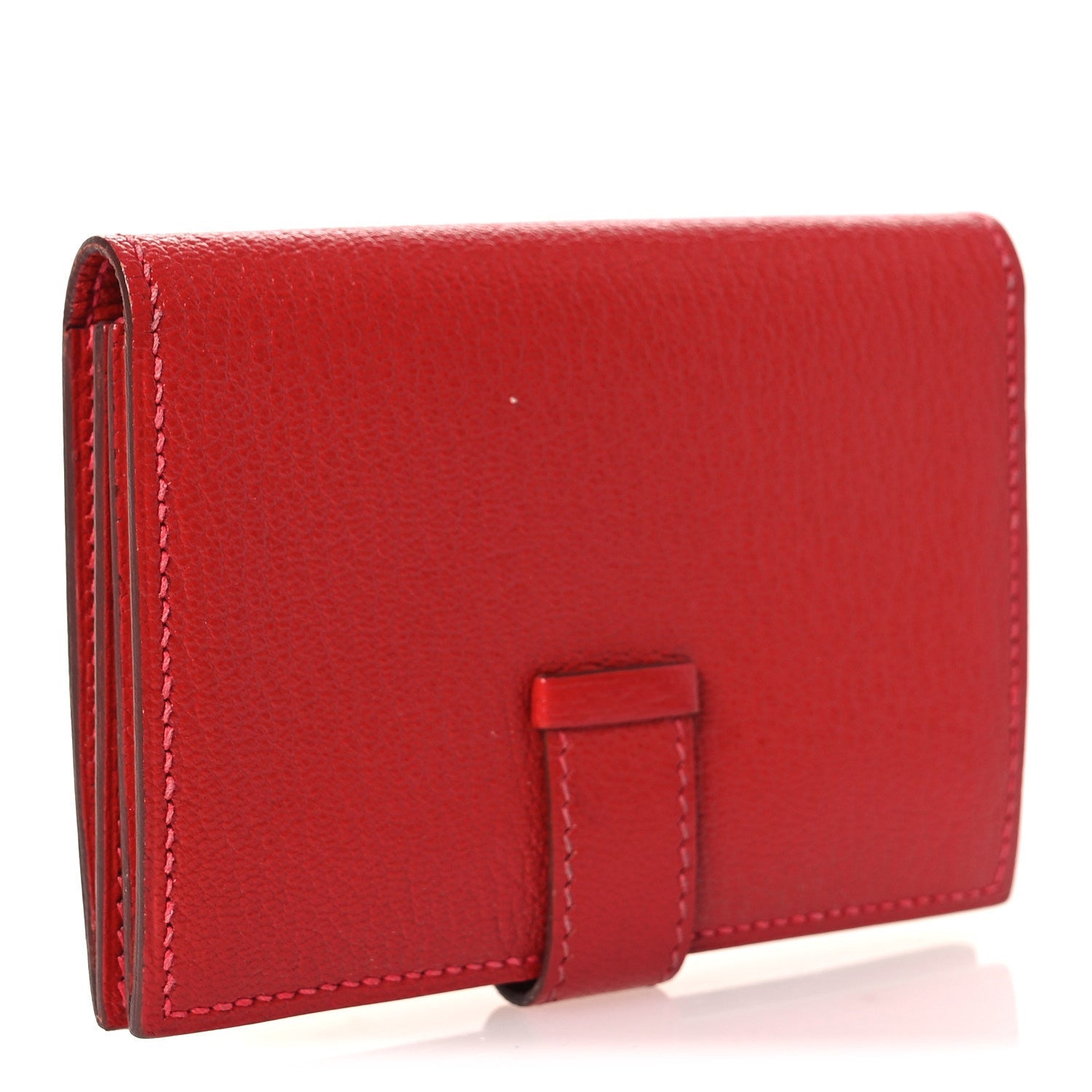 Chevre Mysore Bearn  Holder Wallet Rouge Casaque