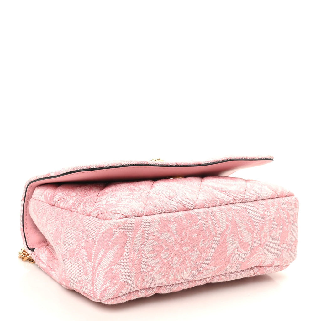 Baroque Jacquard Quilted Small Medusa Shoulder Bag Baby Pink
