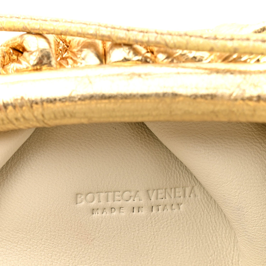 Metallic Crushed Calfskin The Mini Pouch Gold