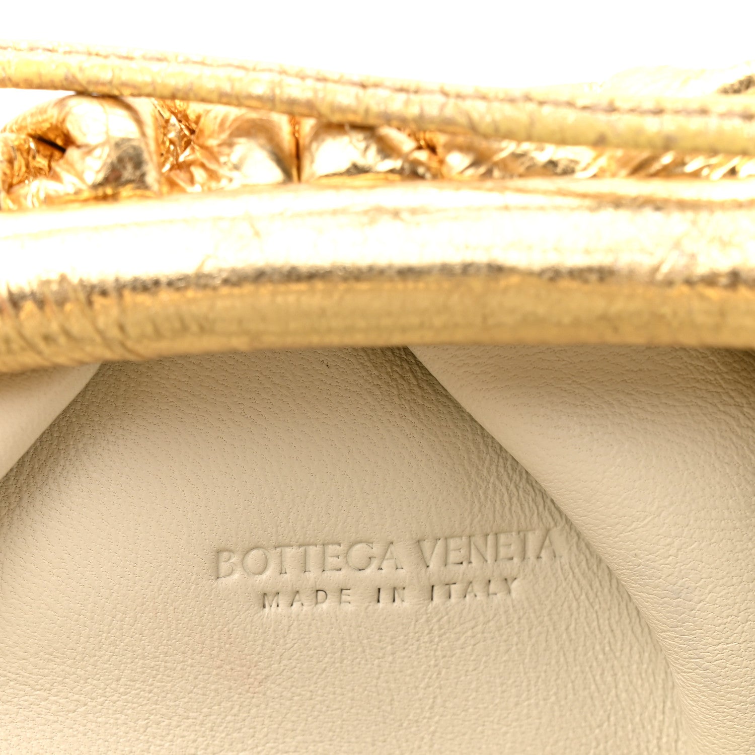 Metallic Crushed Calfskin The Mini Pouch Gold