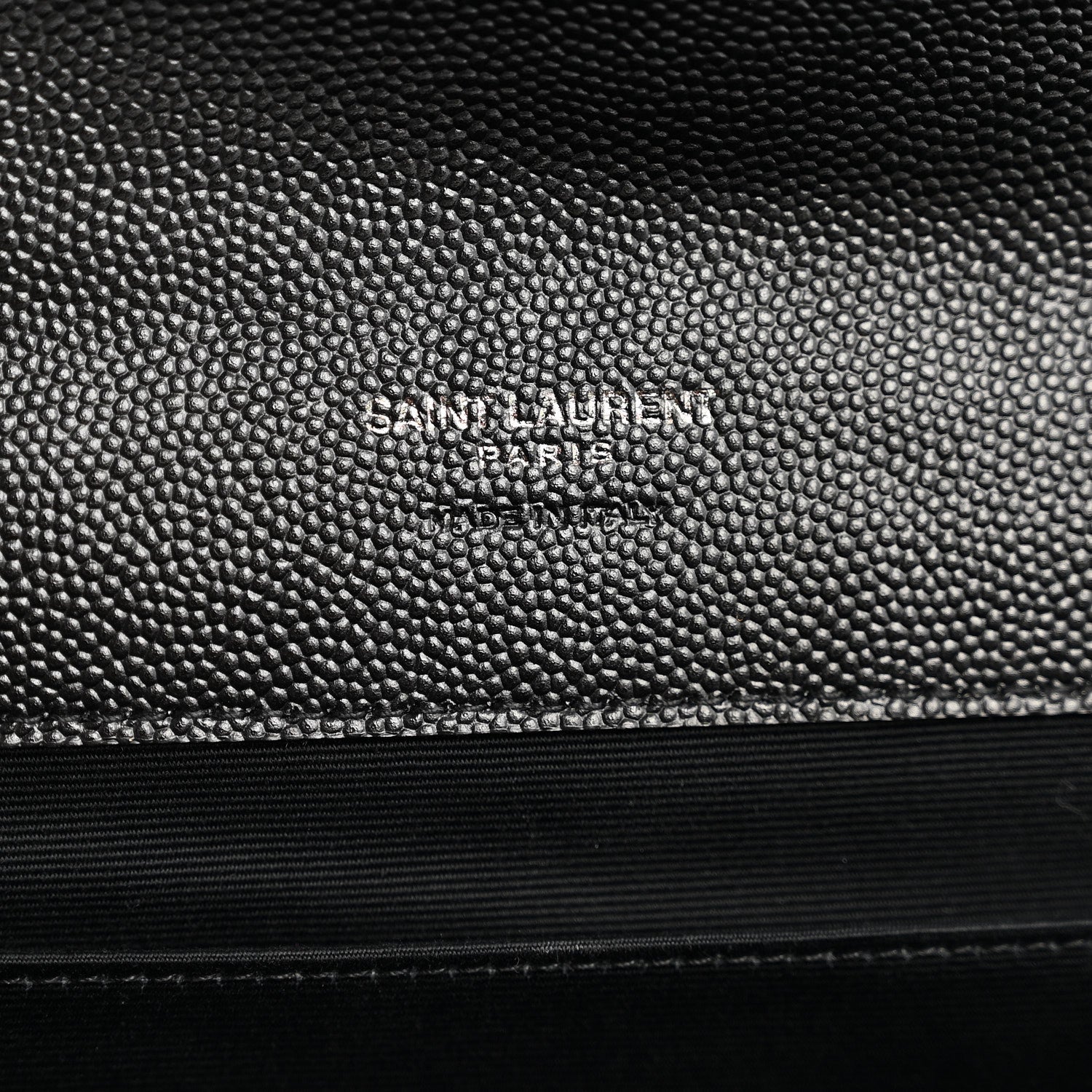 Grain De Poudre Matelasse Chevron Monogram Monochrome Envelope Clutch Black