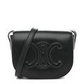 Smooth Calfskin Cuir Triomphe Folco Crossbody Bag Black