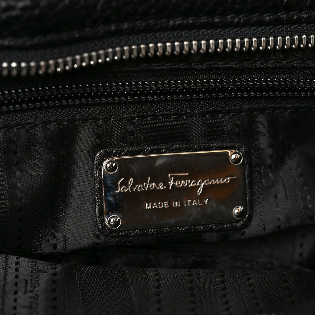 Calfskin Large Sofia Shoulder Bag Black