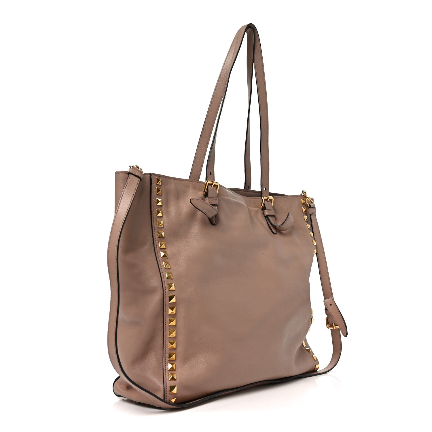 Soft Calf Studded Shopping Tote Cammeo