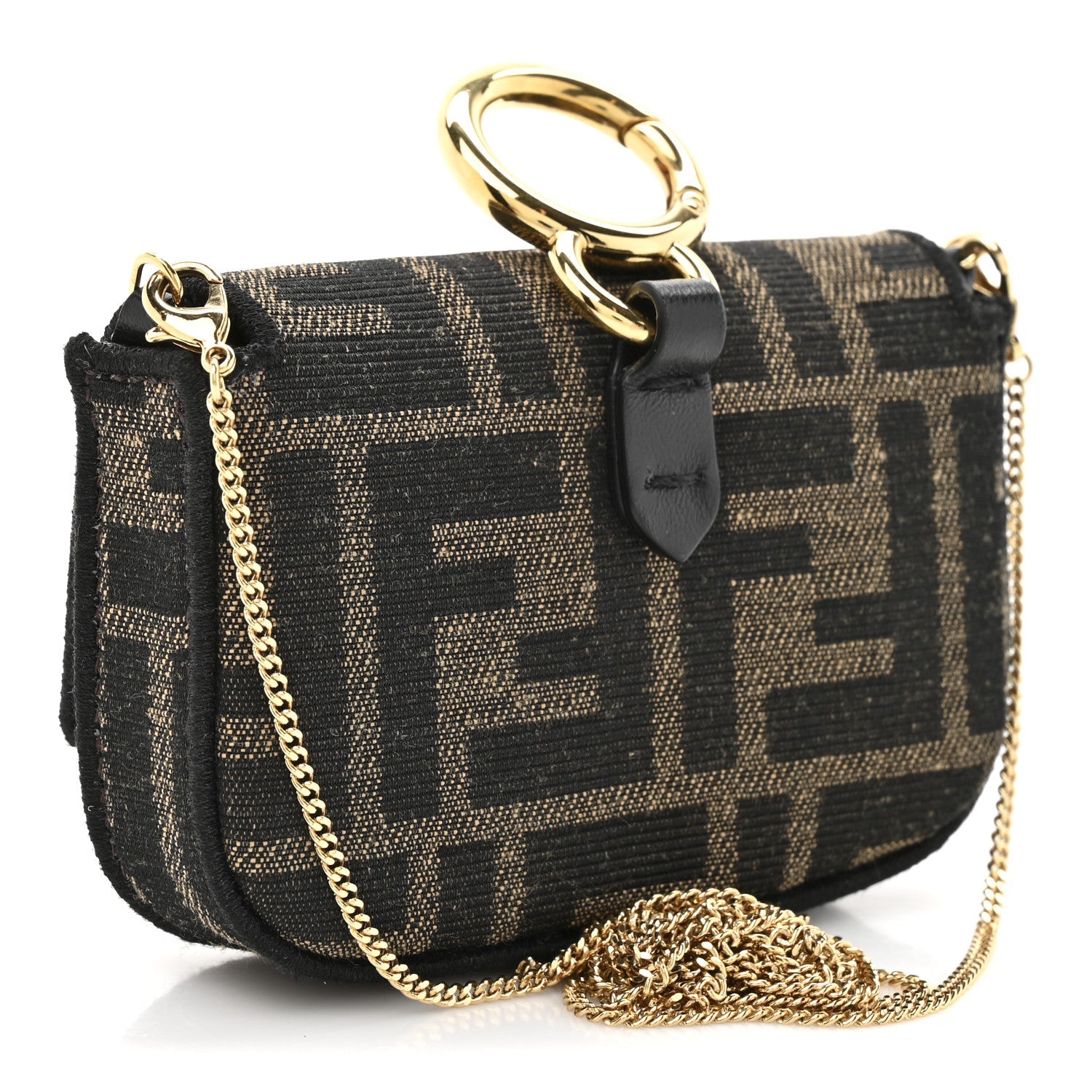 Glazed Fabric FF 1974 Nano Baguette Charm Mogano Panna