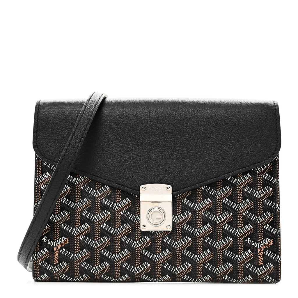 Goyardine Calfskin Chypre Wallet Pouch Black