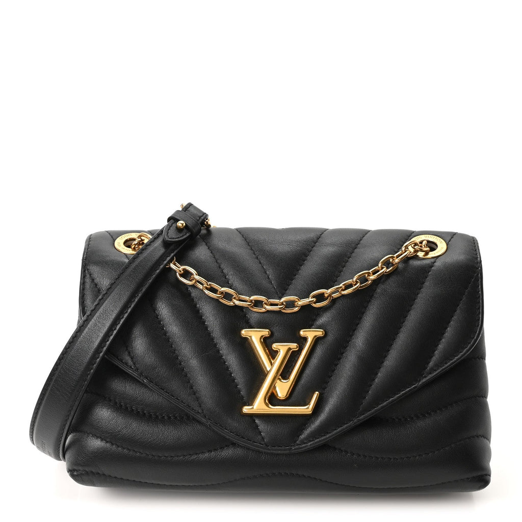 Calfskin LV New Wave Chain Bag Black