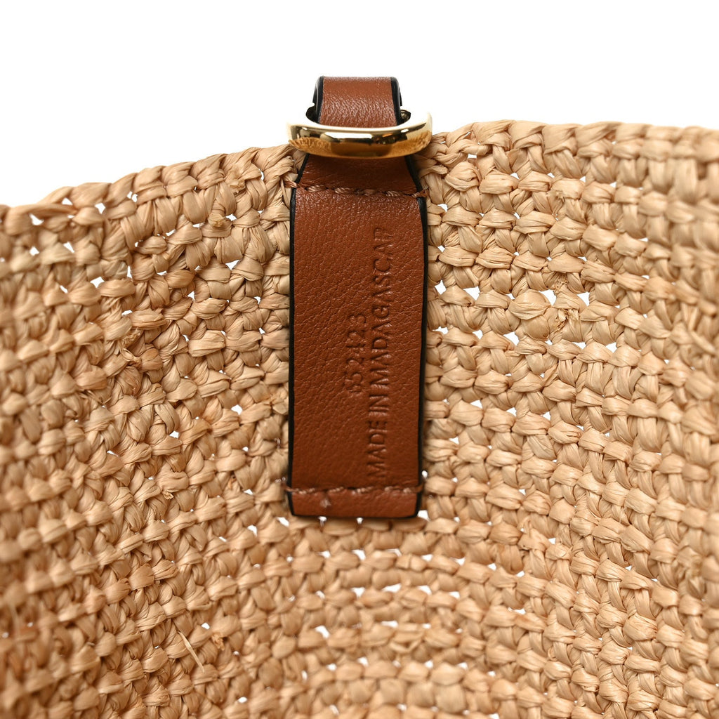 Raffia Mini Slit Tote Bag Natural Tan
