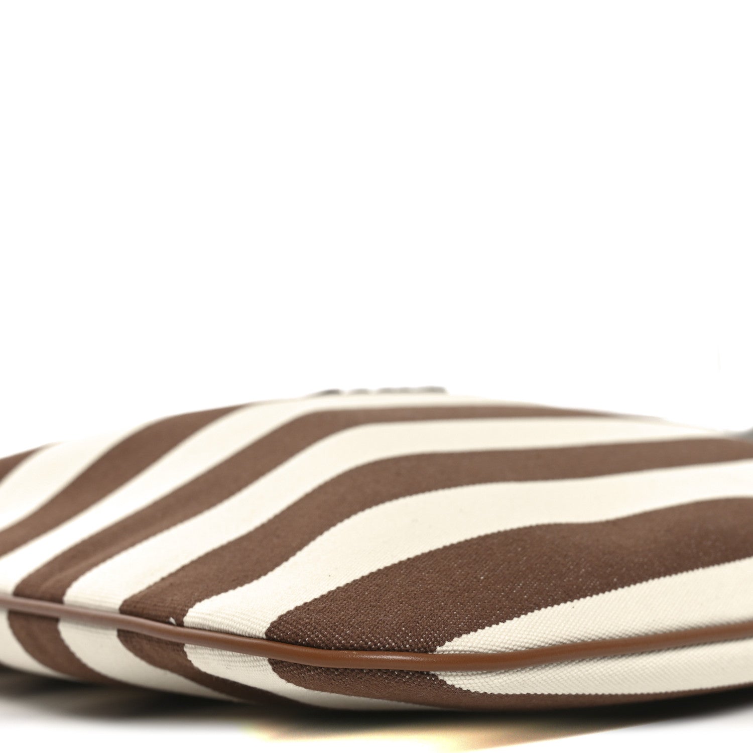 Canvas Calfskin Striped Ivy  Cacao Naturale