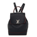Soft Calfskin Lockme Backpack Marine Rouge