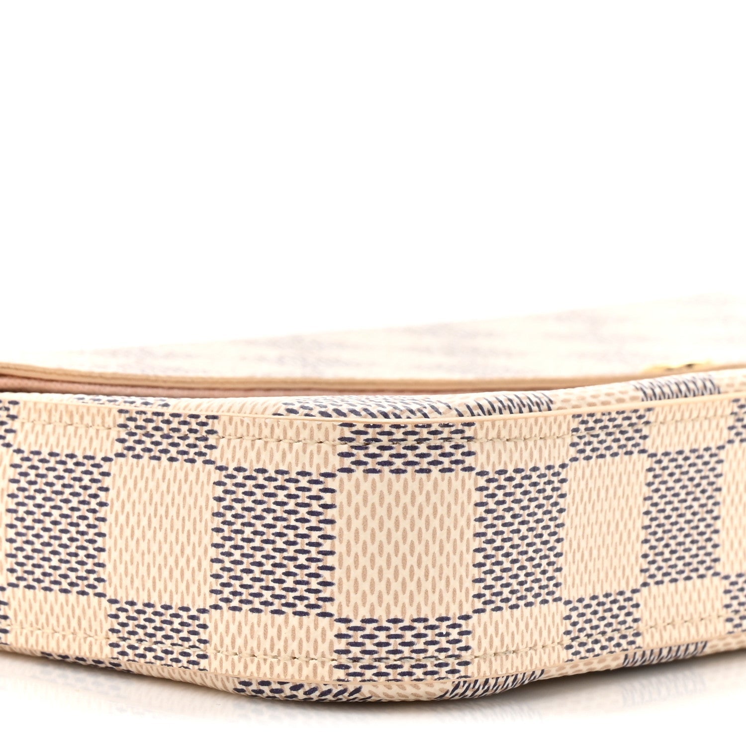 Damier Azur Pochette Felicie Chain Wallet Rose Ballerine