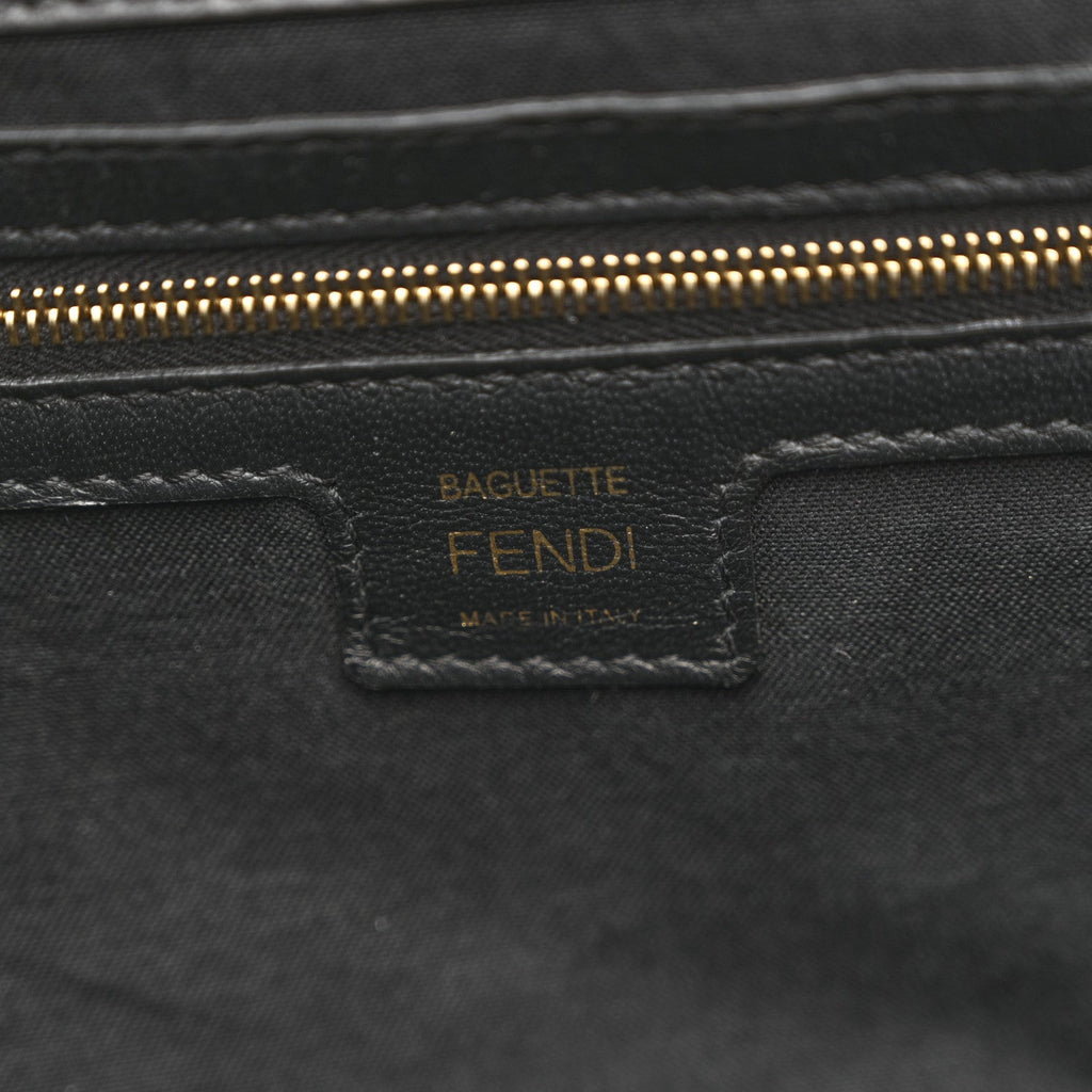 Nappa FF 1974 Embossed Large Baguette Black