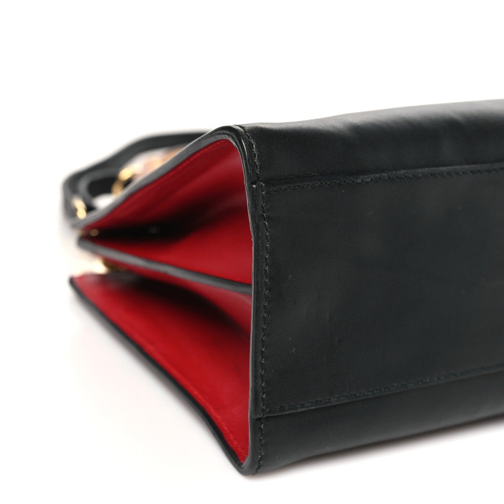 Nappa Bamboo Web Small Nymphaea Top Handle Bag Black