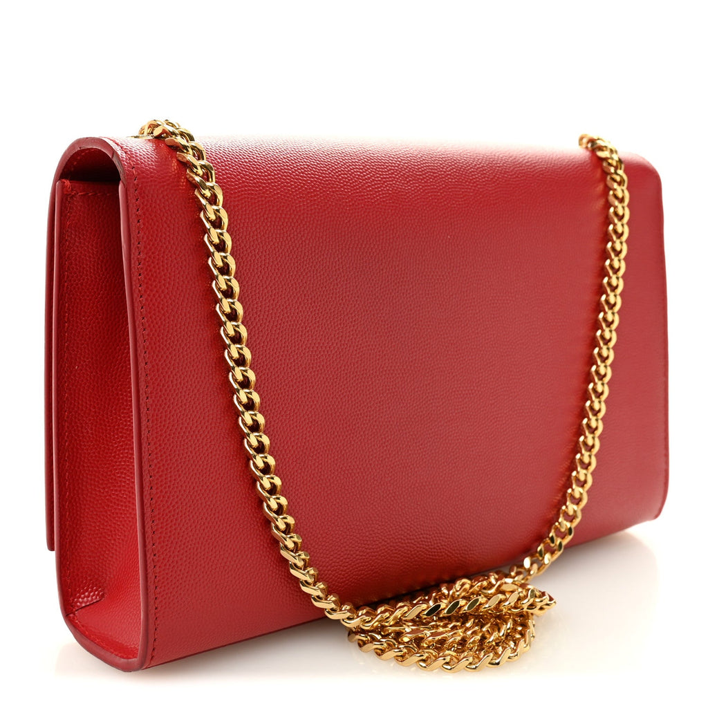 Grain De Poudre Medium Monogram Kate Satchel Red