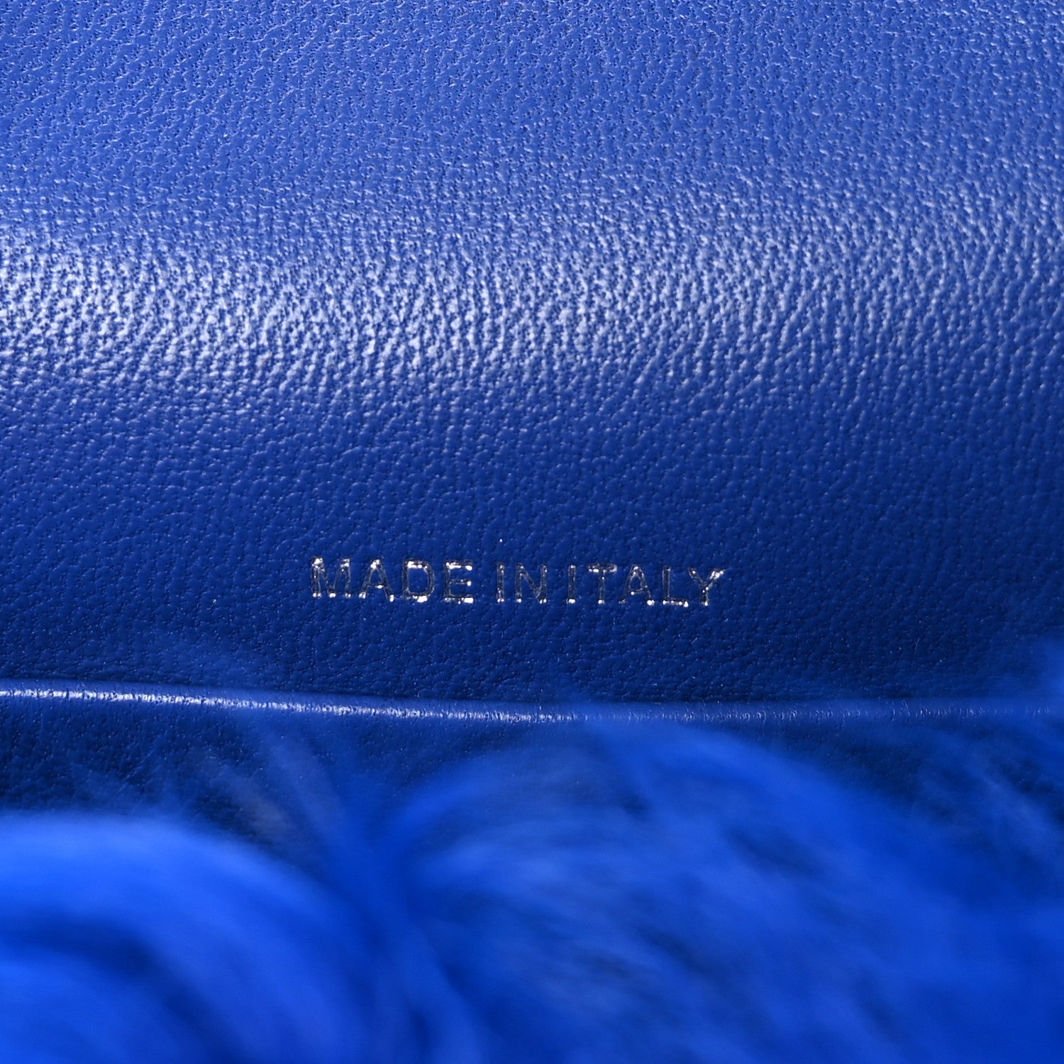 Shearling Lambskin CC Hook  Holder Blue