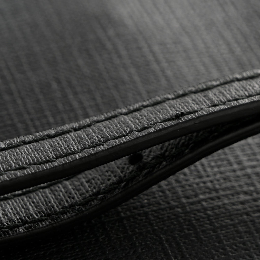 Squared Calfskin Logo Shopping Phone Holder Bag Black
