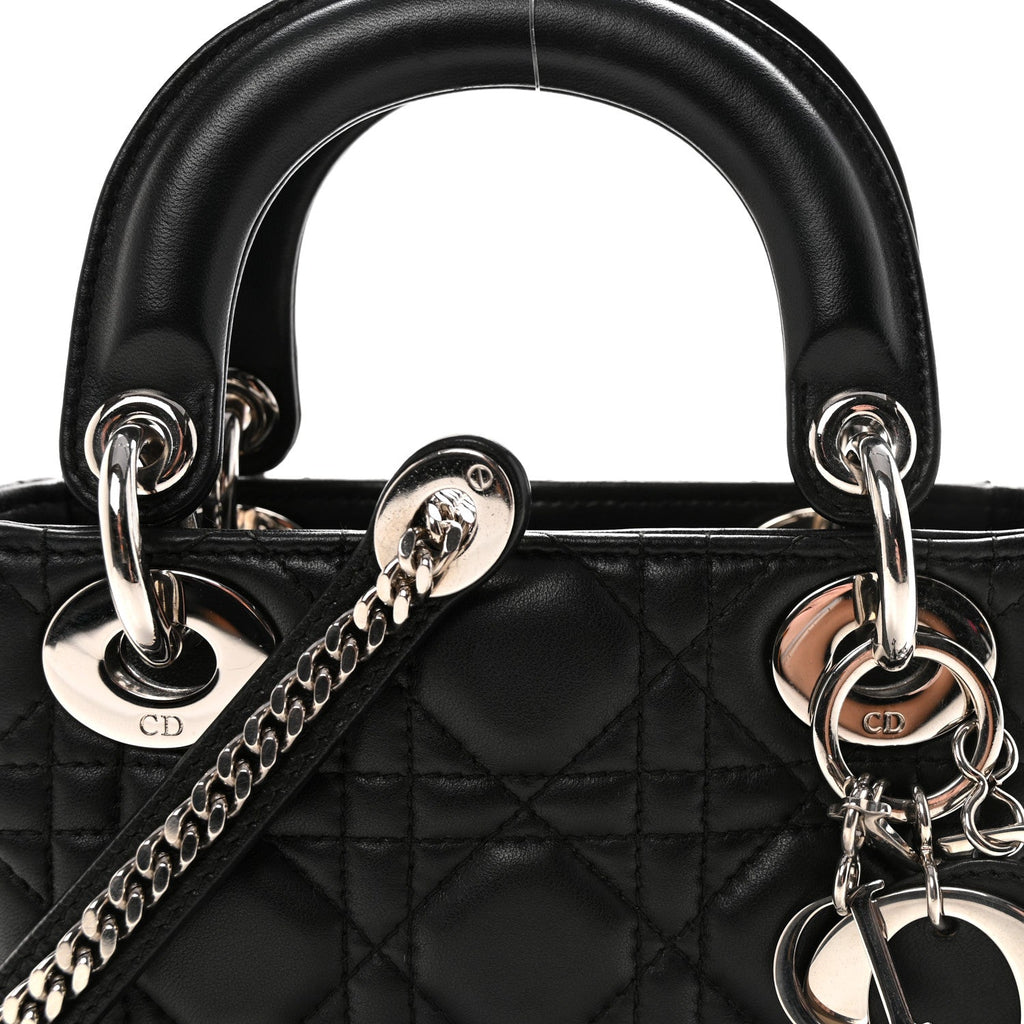 Lambskin Cannage Mini Lady Dior Black