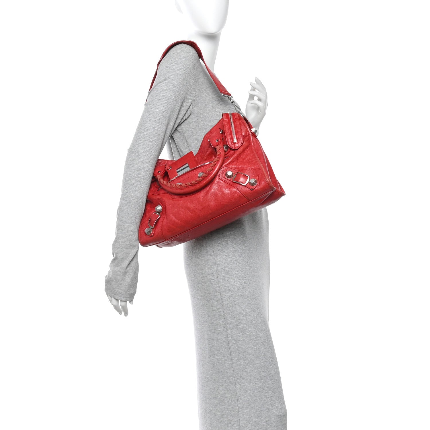 Agneau Giant 21 Silver Hardware City Rouge Coquelicot