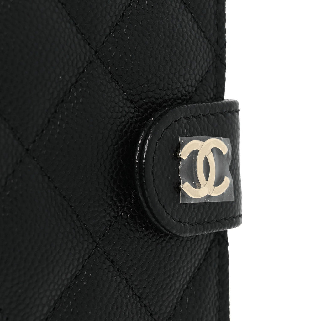 Caviar Quilted Passport Holder Black
