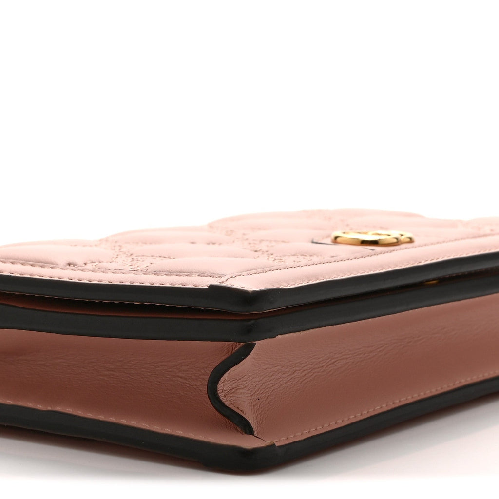 Calfskin GG Matelasse Chain Wallet Rhodamine Light Pink