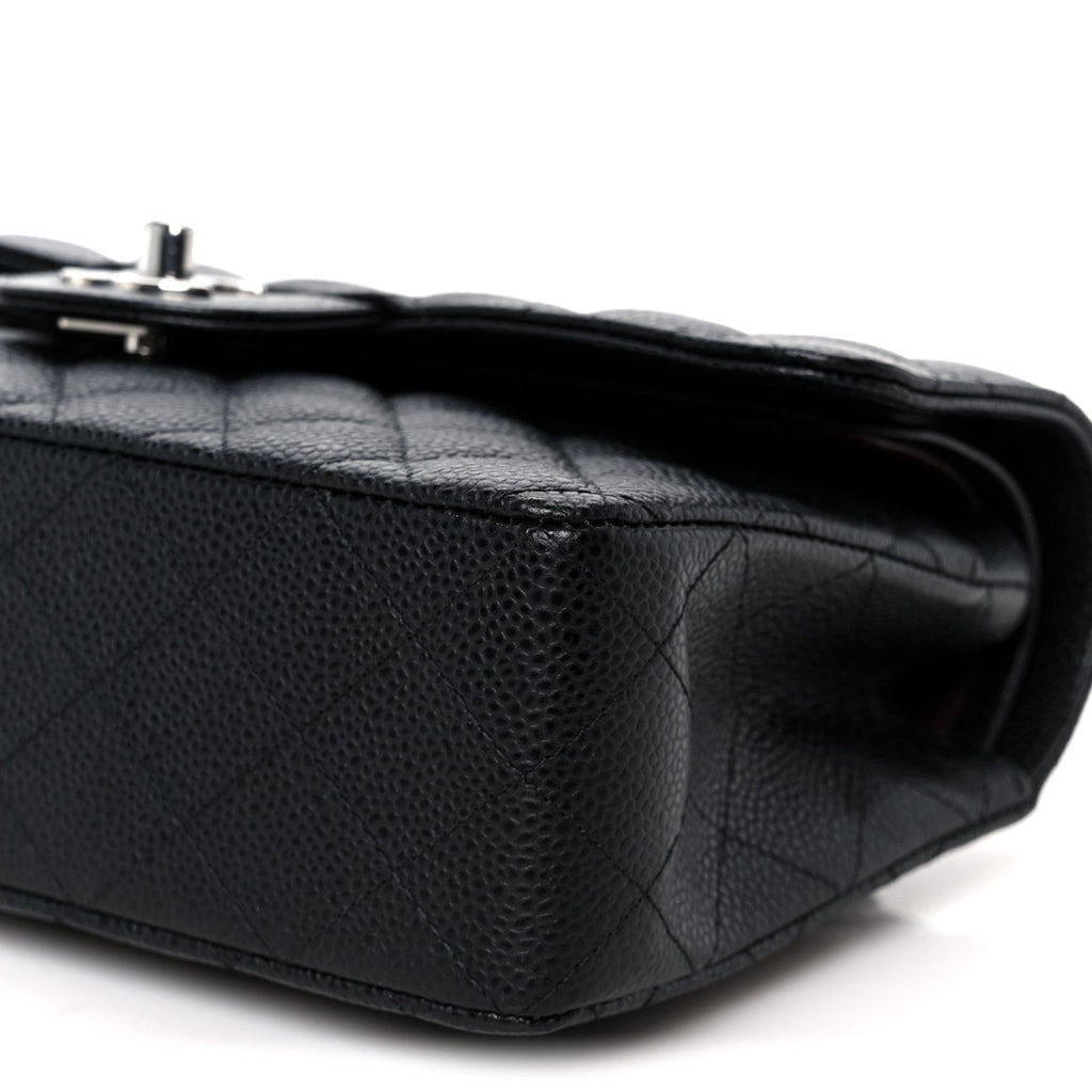 Caviar Quilted Small Double Flap Black