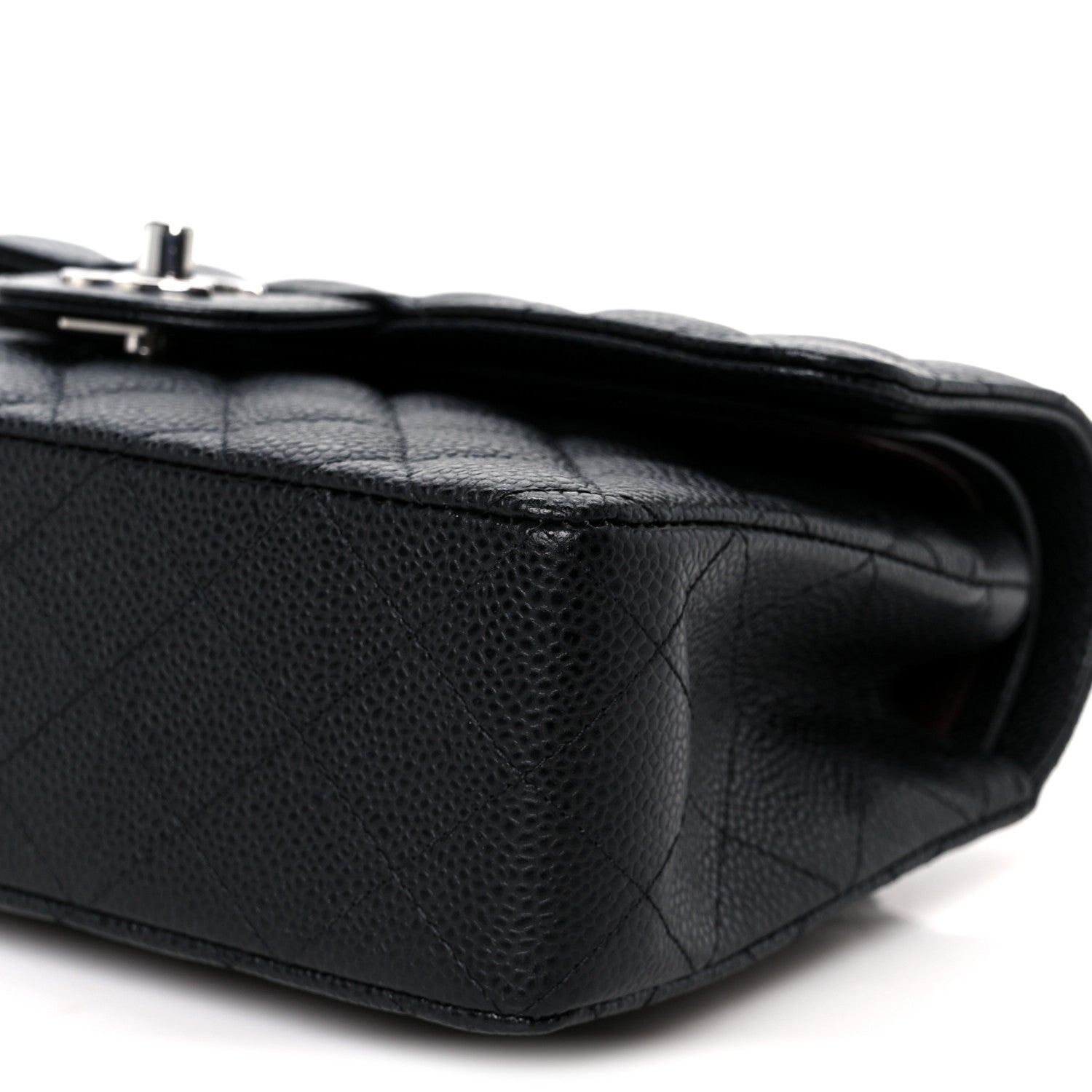 Caviar Quilted Small Double Flap Black
