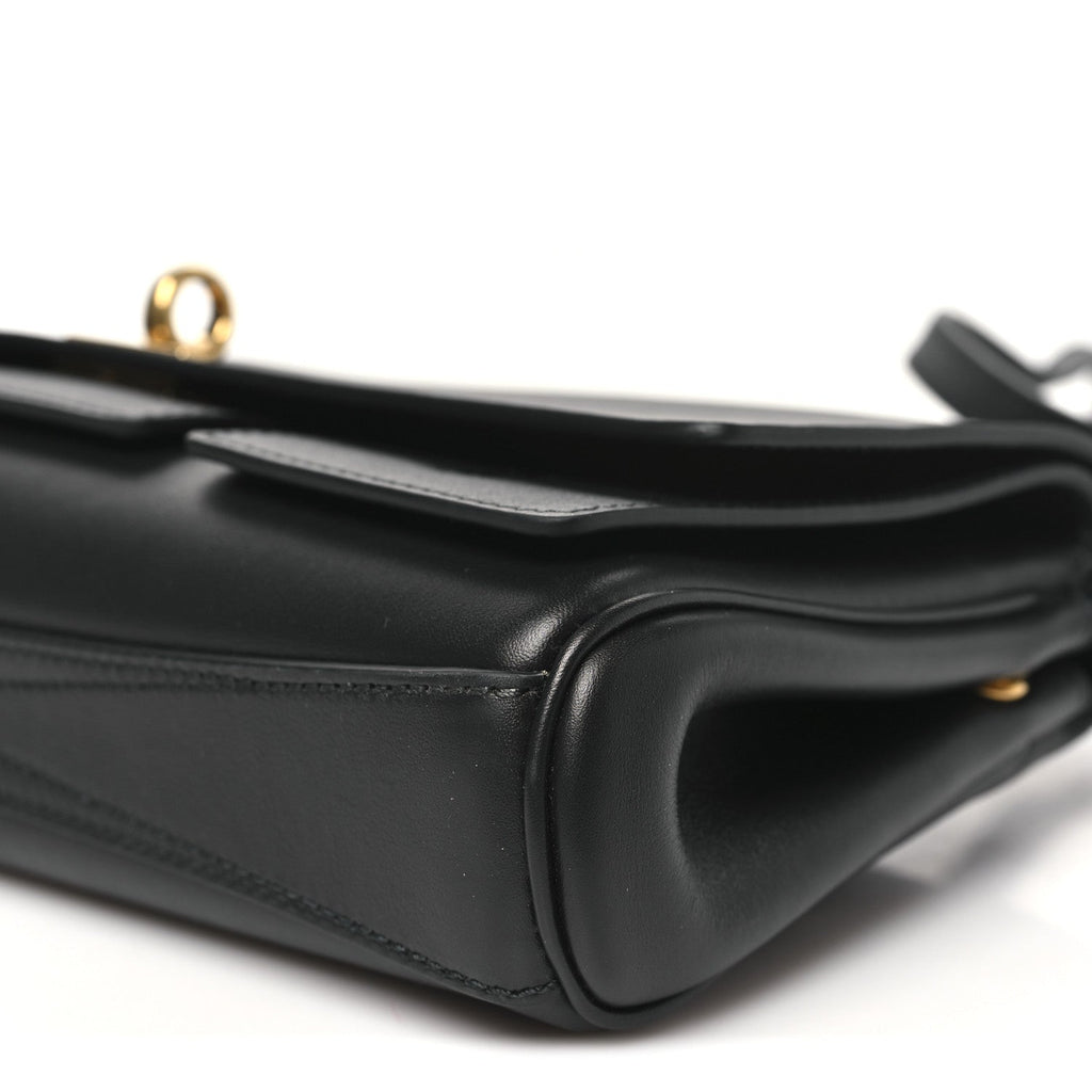 Smooth Calfskin Small Bel Air Clutch On Strap Black