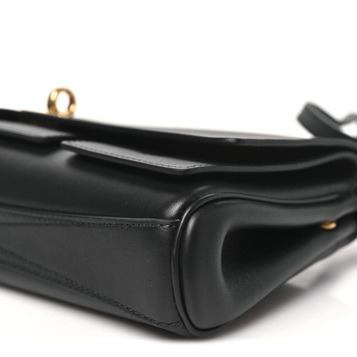 Smooth Calfskin Small Bel Air Clutch On Strap Black