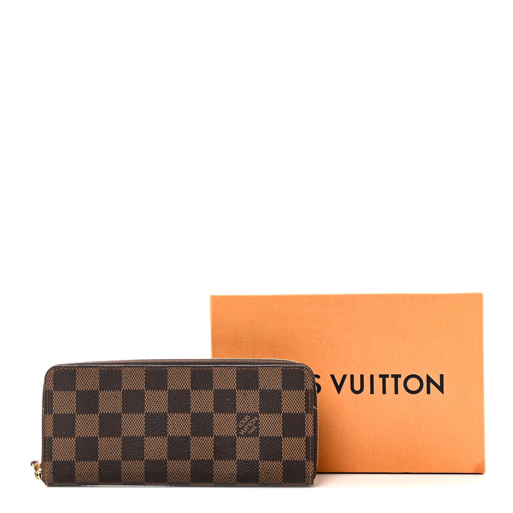 Damier Ebene Clemence Wallet Rose Ballerine