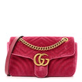Velvet Matelasse Small GG Marmont Shoulder Bag Light Raspberry Rose