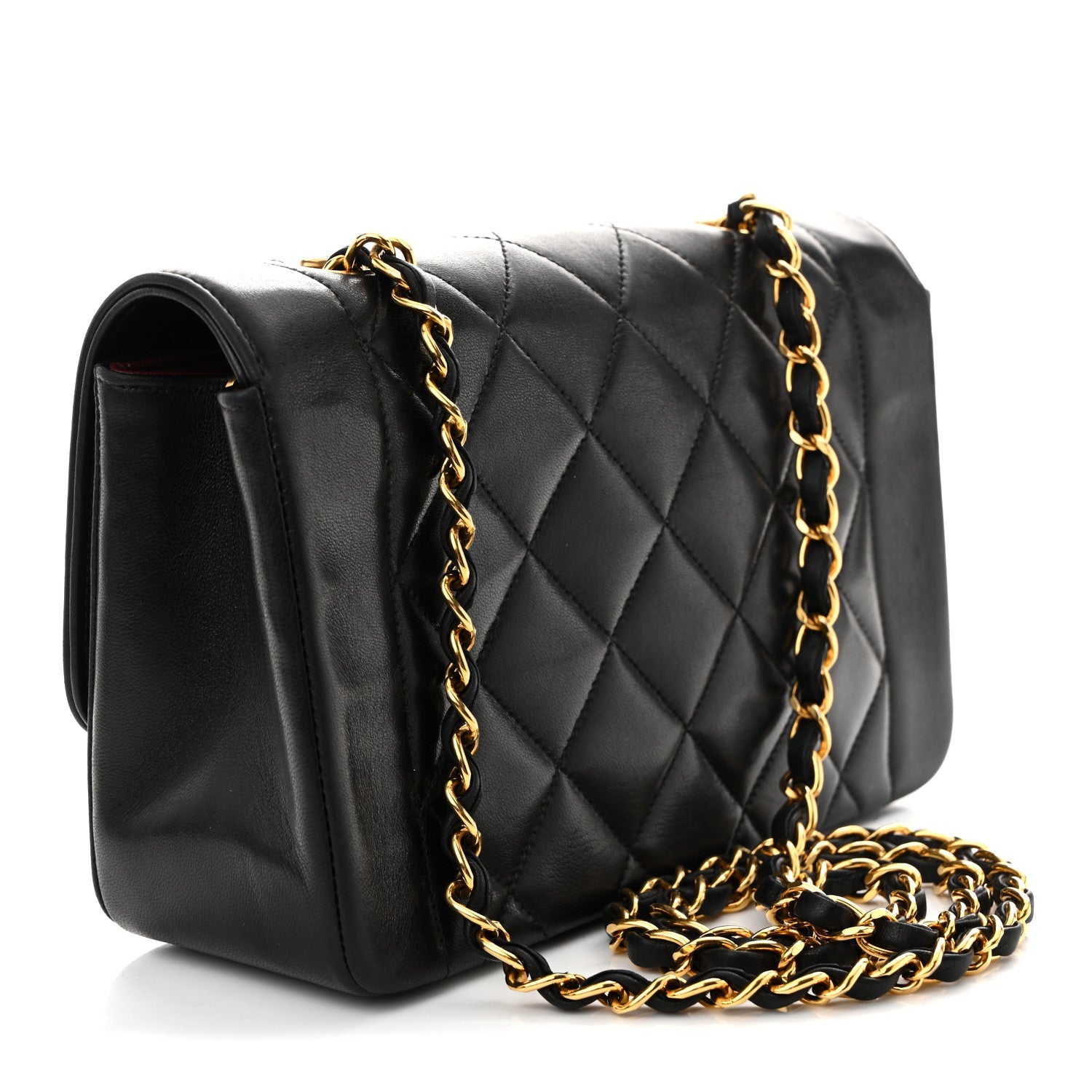 Lambskin Quilted Small Single Flap Black