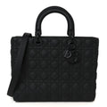 Ultra Matte Calfskin Cannage Large Lady Dior Black