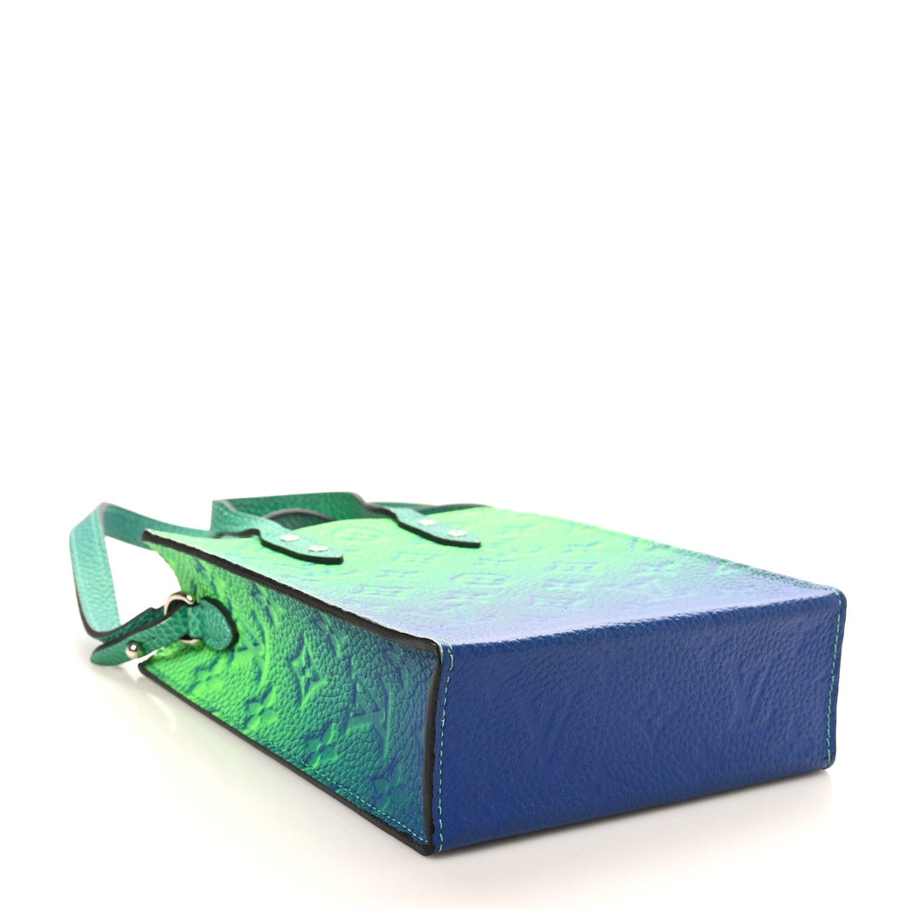 Taurillon Illusion Sac Plat XS Bleu Vert