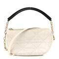 Lambskin Cannage Small Dior Vibe Hobo Bag White