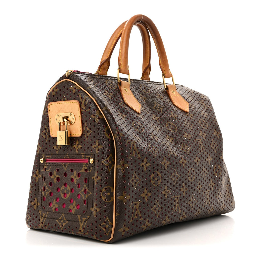 Monogram Perforated Speedy 30 Fuchsia